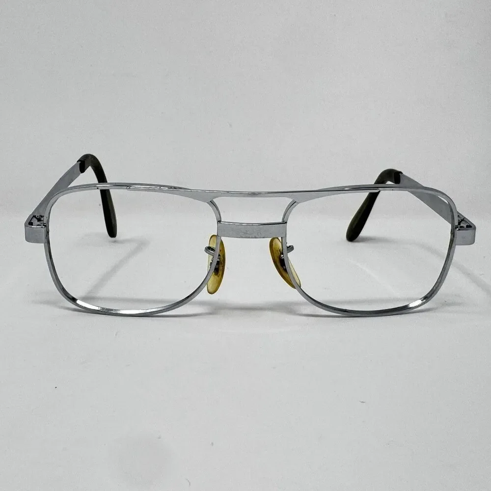 Vintage Univis UF150 USA Silver Eyeglass Frames 53-19-140 Double Bridge